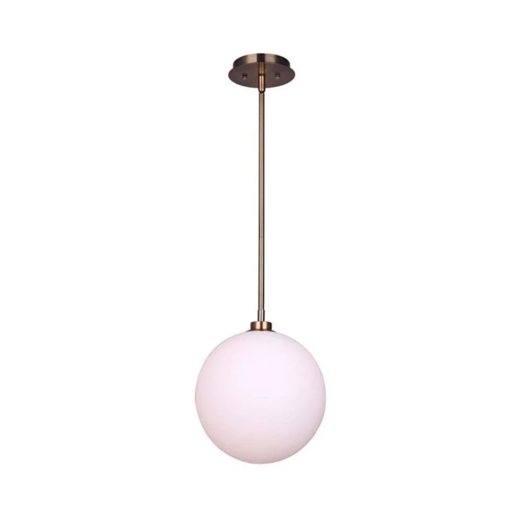 (20)Light, Gold Finish with Flat Opal Glass Shade, Adjustable Rod, (new)